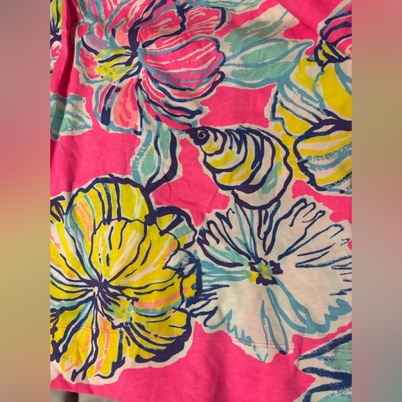 Lilly Pulitzer ‘Swept by the Tides’ Marlowe Dress Size L Hot Pink Floral Shells - Picture 9 of 9